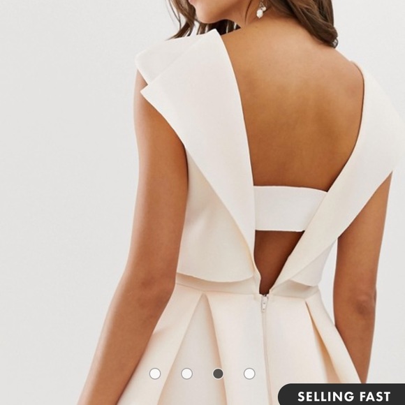 ASOS DESIGN fold back crop top midi prom dress - Picture 4 of 4